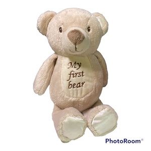 Kelly Baby My First Bear Rattle Plush Stuffed Animal Toy Tan 10” Teddy MINT